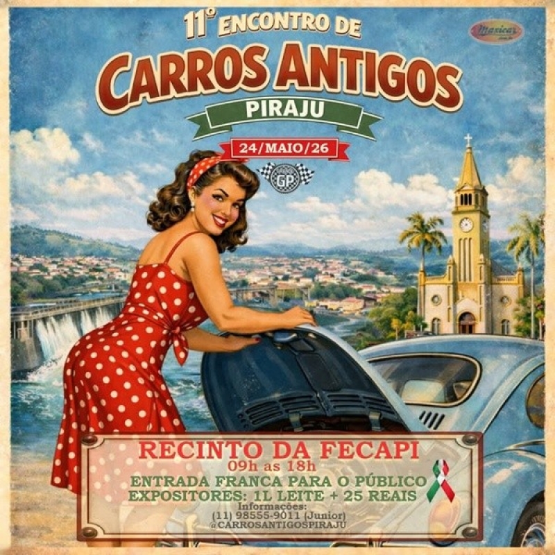 11º Encontro de Carros Antigos de Piraju, SP – 24/5/2026
