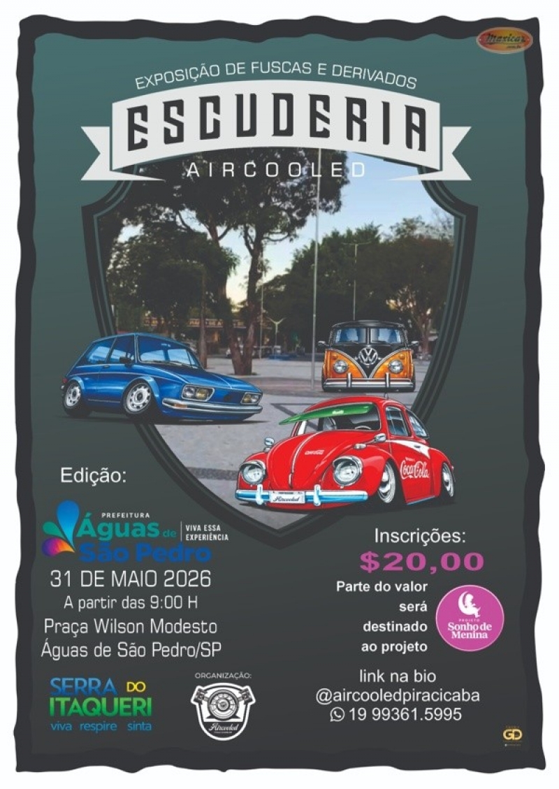 Exposição de Fuscas e Derivados em Águas de São Pedro, SP – 31/5/2026