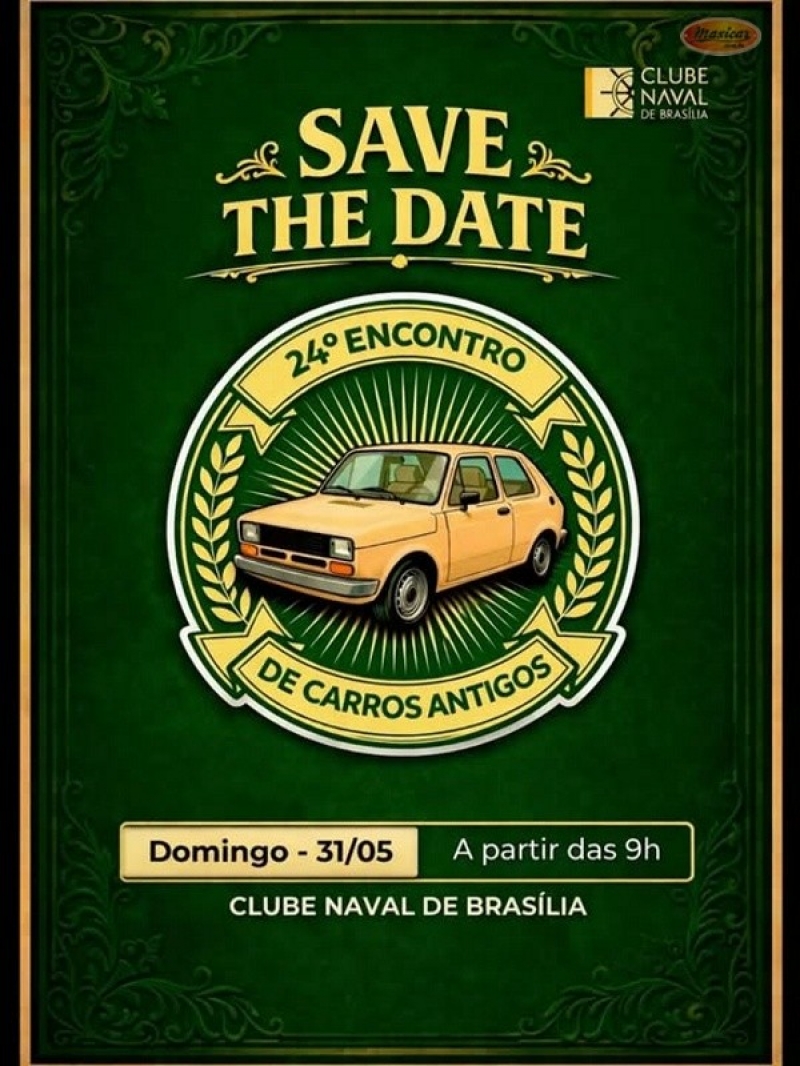 24º Encontro de Carros Antigos no Clube Naval de Brasília, DF – 31/5/2026